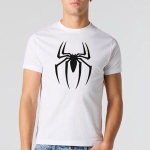 NWT Spider Logo Graphic T-Shirt – Slim Fit Short Sleeve Crewneck – White